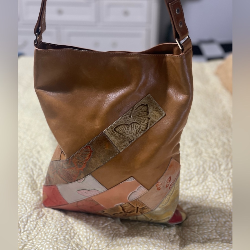 Mario Hernandez Leather Butterfly Shoulder Bag OS